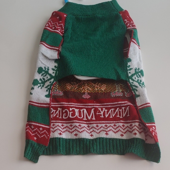 Elf Dog Sweater - Ugly Sweater Red, Green, White - Picture 3 of 4